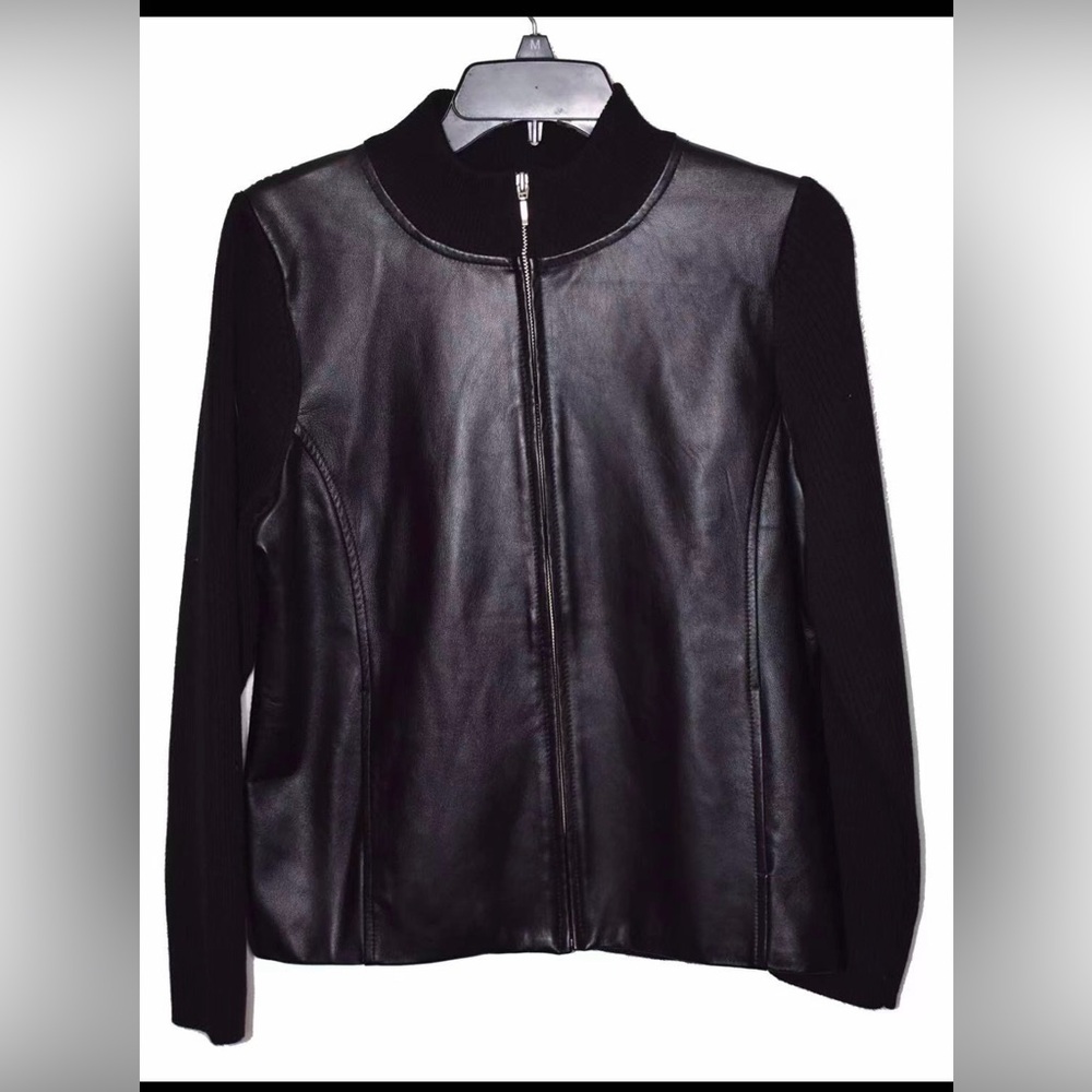 Pendleton Women’s Zip Front Leather Jacket Petite XL‎